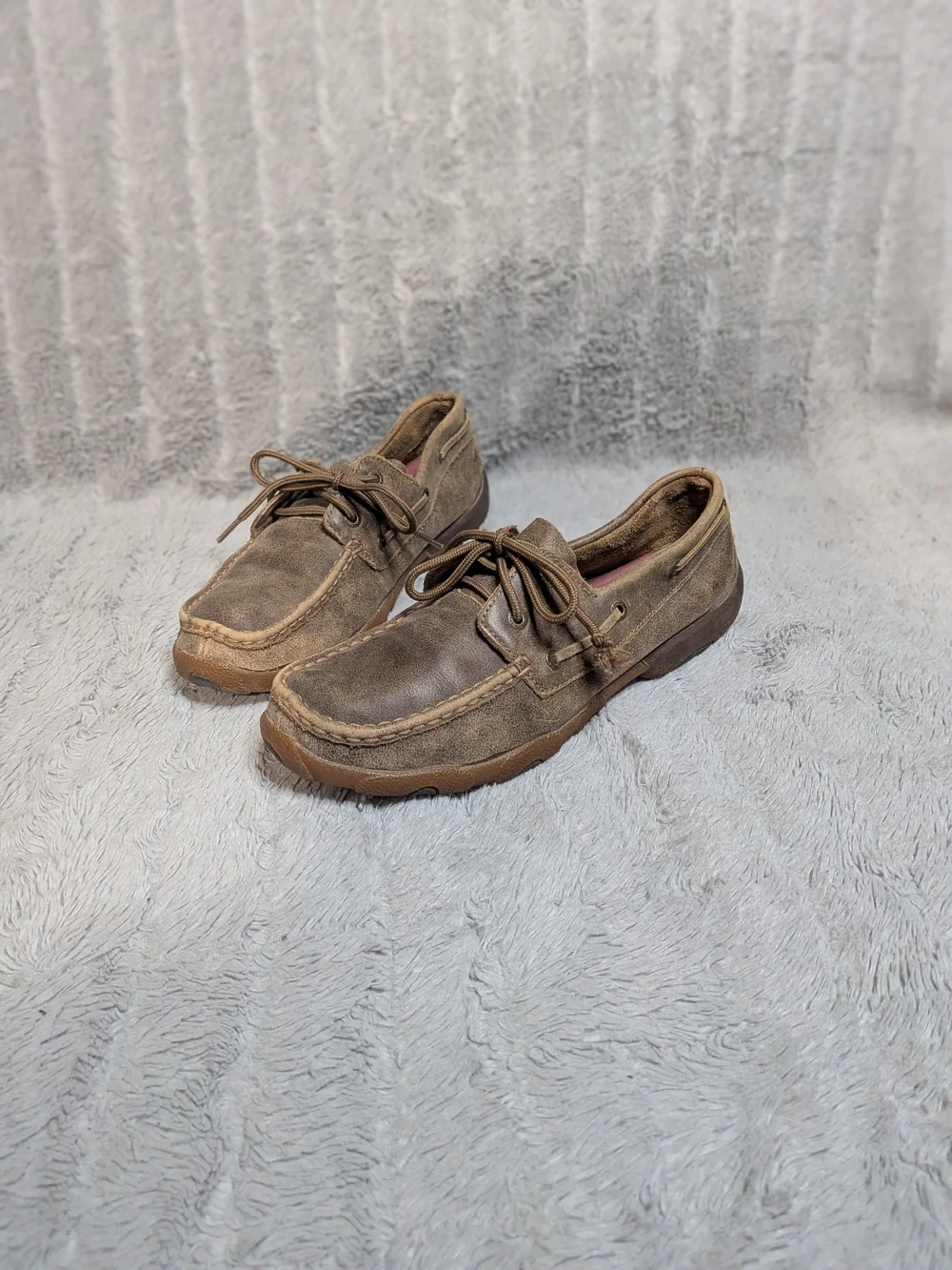 Twisted X Men's Suede Boat Shoes in Brown